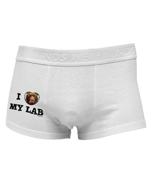 I Heart My Lab Side Printed Mens Trunk Underwear-Mens Trunk Underwear-NDS Wear-White-Small-Davson Sales