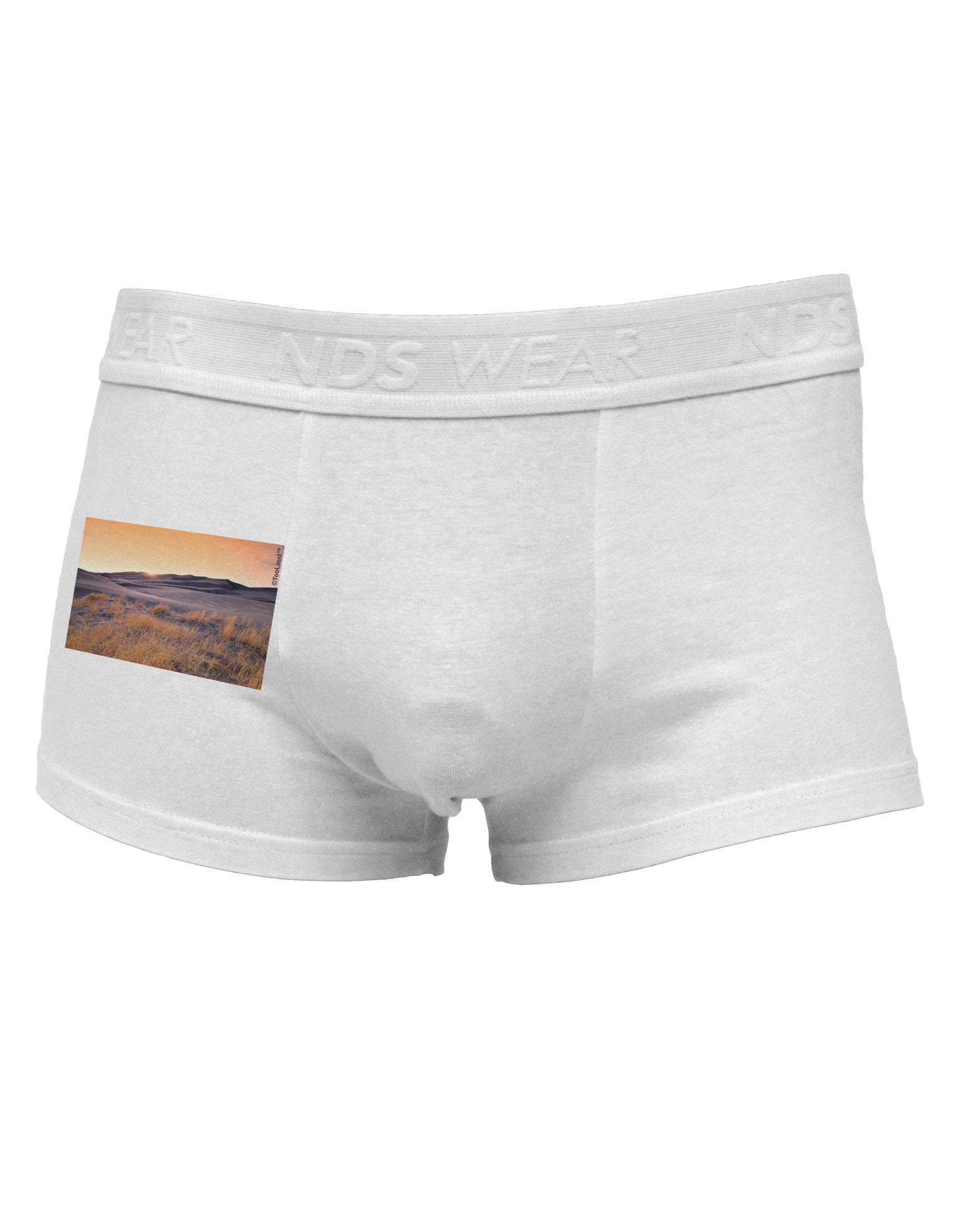 Colorado Sand Dunes Side Printed Mens Trunk Underwear-Mens Trunk Underwear-NDS Wear-White-Small-Davson Sales