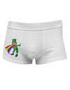 Puking Rainbow Leprechaun Side Printed Mens Trunk Underwear-Mens Trunk Underwear-NDS Wear-White-Small-Davson Sales