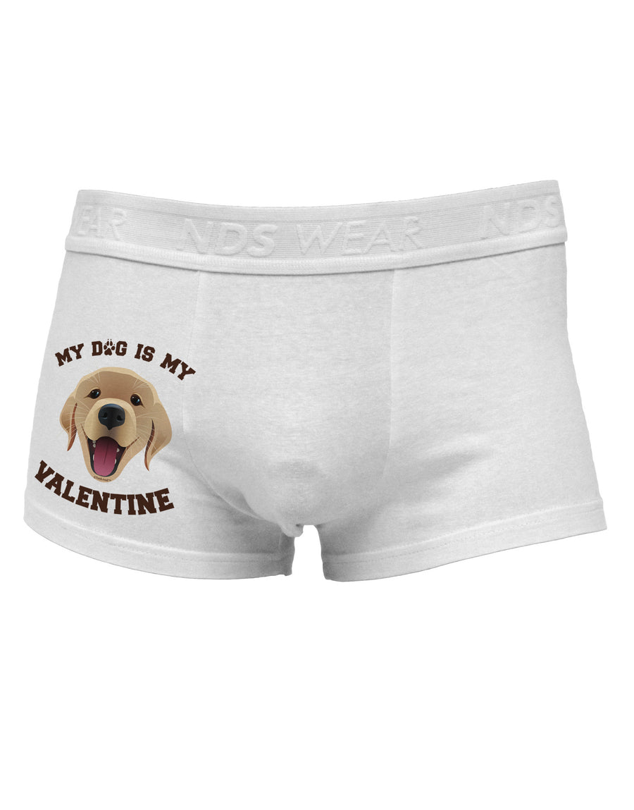 My Dog is my Valentine Gold Yellow Side Printed Mens Trunk Underwear-Mens Trunk Underwear-NDS Wear-White-Small-Davson Sales