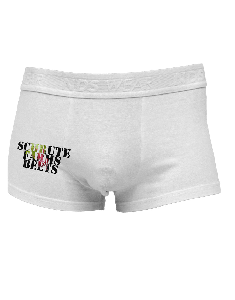 Schrute Farms Beets Side Printed Mens Trunk Underwear by TooLoud-Mens Trunk Underwear-NDS Wear-White-Small-Davson Sales