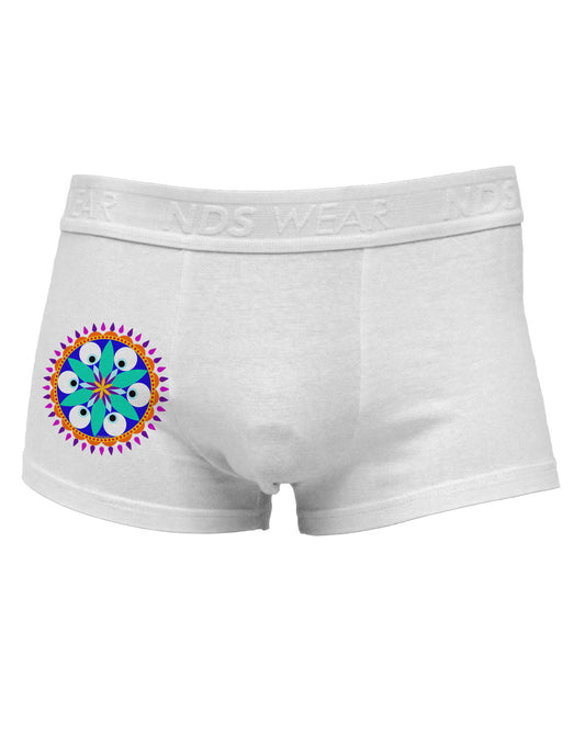 Evil Eye Protection Mandala Side Printed Mens Trunk Underwear by NDS Wear-Mens Trunk Underwear-NDS Wear-White-Small-Davson Sales