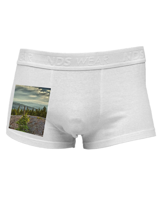 Nature Photography - Pine Kingdom Side Printed Mens Trunk Underwear by NDS Wear-Mens Trunk Underwear-NDS Wear-White-Small-Davson Sales