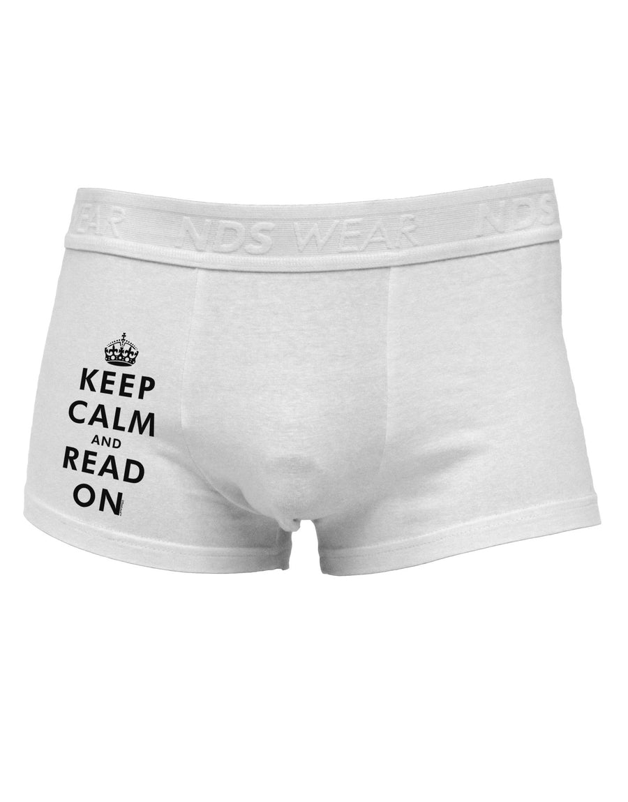 Keep Calm and Read On Side Printed Mens Trunk Underwear-Mens Trunk Underwear-NDS Wear-White-Small-Davson Sales