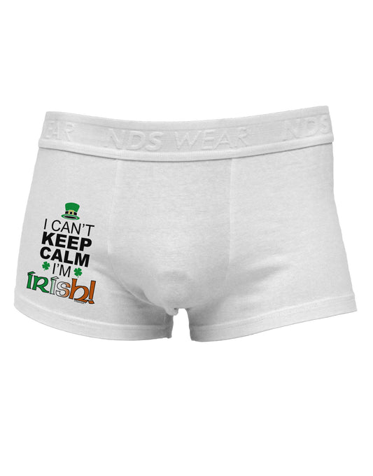 I Can't Keep Calm I'm Irish Side Printed Mens Trunk Underwear-Mens Trunk Underwear-NDS Wear-White-Small-Davson Sales