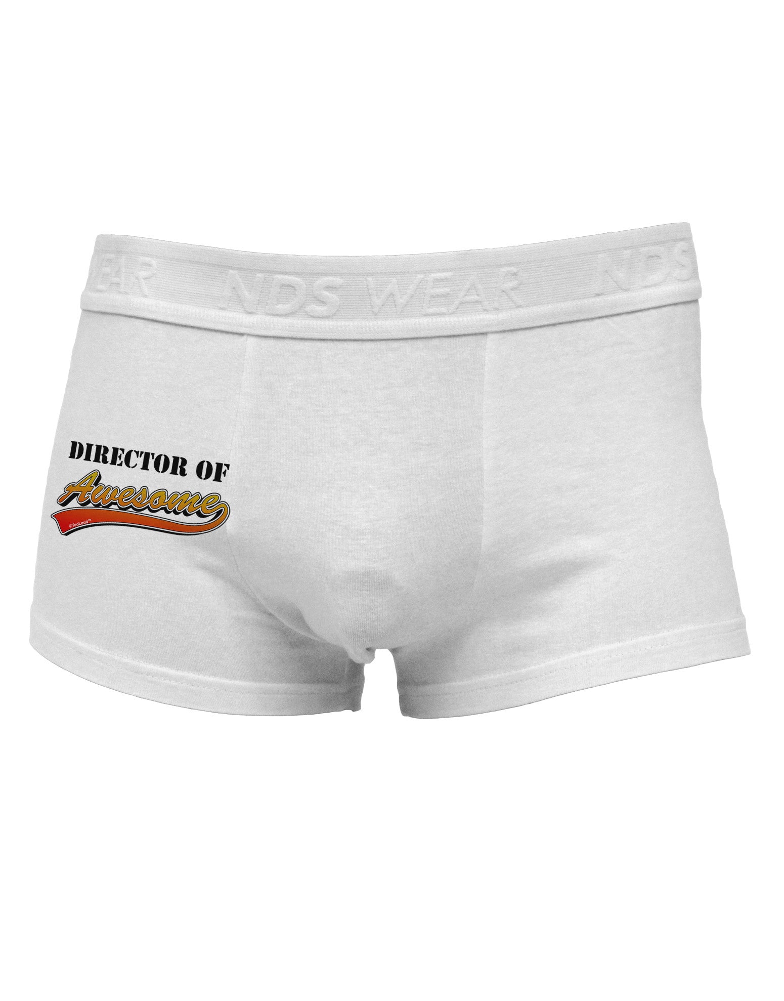 Director Of Awesome Side Printed Mens Trunk Underwear-Mens Trunk Underwear-NDS Wear-White-Small-Davson Sales
