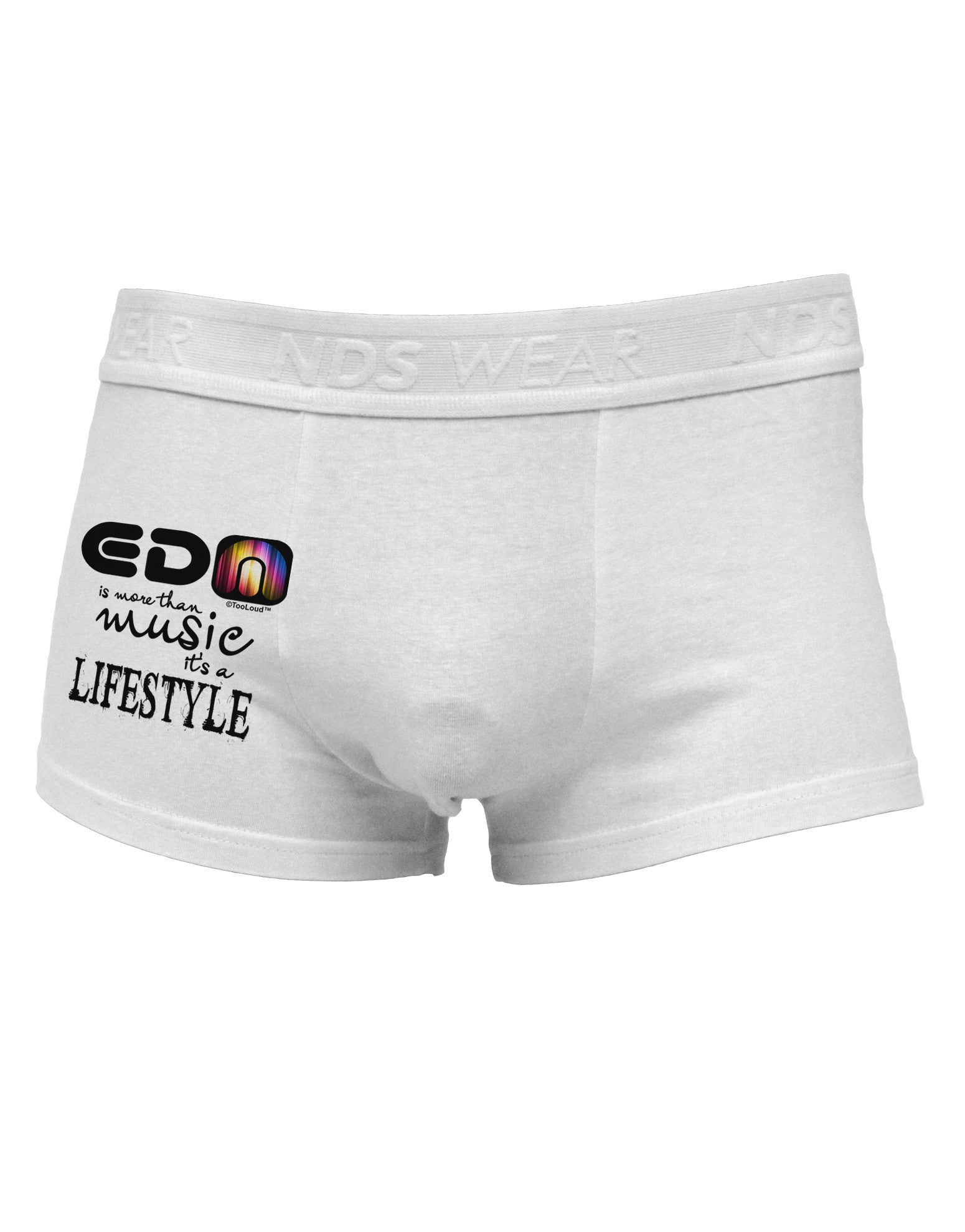 EDM - A Lifestyle Side Printed Mens Trunk Underwear-Mens Trunk Underwear-NDS Wear-White-Small-Davson Sales