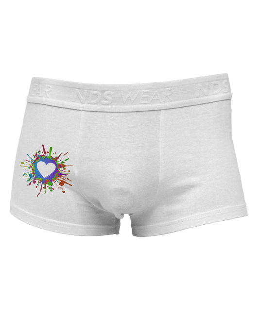 Heart Paint Splatter Side Printed Mens Trunk Underwear-Mens Trunk Underwear-NDS Wear-White-Small-Davson Sales