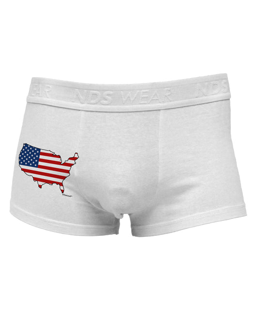 United States Cutout - American Flag Design Side Printed Mens Trunk Underwear by TooLoud-Mens Trunk Underwear-NDS Wear-White-Small-Davson Sales