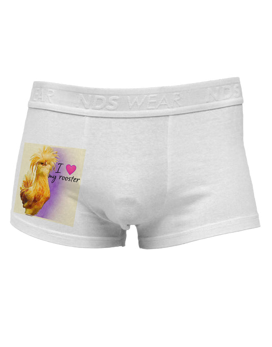 I Heart My Rooster Side Printed Mens Trunk Underwear-Mens Trunk Underwear-NDS Wear-White-Small-Davson Sales