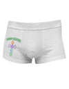 Happy Easter Egg Cross Faux Applique Side Printed Mens Trunk Underwear-Mens Trunk Underwear-NDS Wear-White-Small-Davson Sales