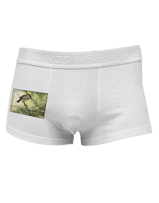CO Chickadee with Text Side Printed Mens Trunk Underwear-Mens Trunk Underwear-NDS Wear-White-Small-Davson Sales