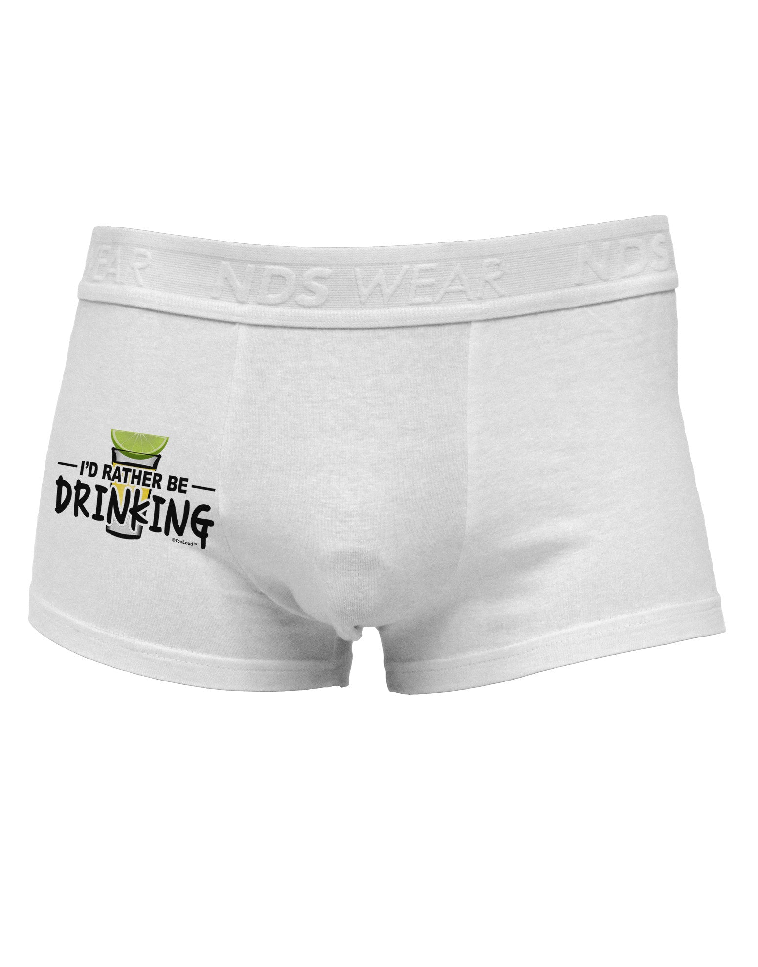I'd Rather Be Drinking Side Printed Mens Trunk Underwear-Mens Trunk Underwear-NDS Wear-White-Small-Davson Sales