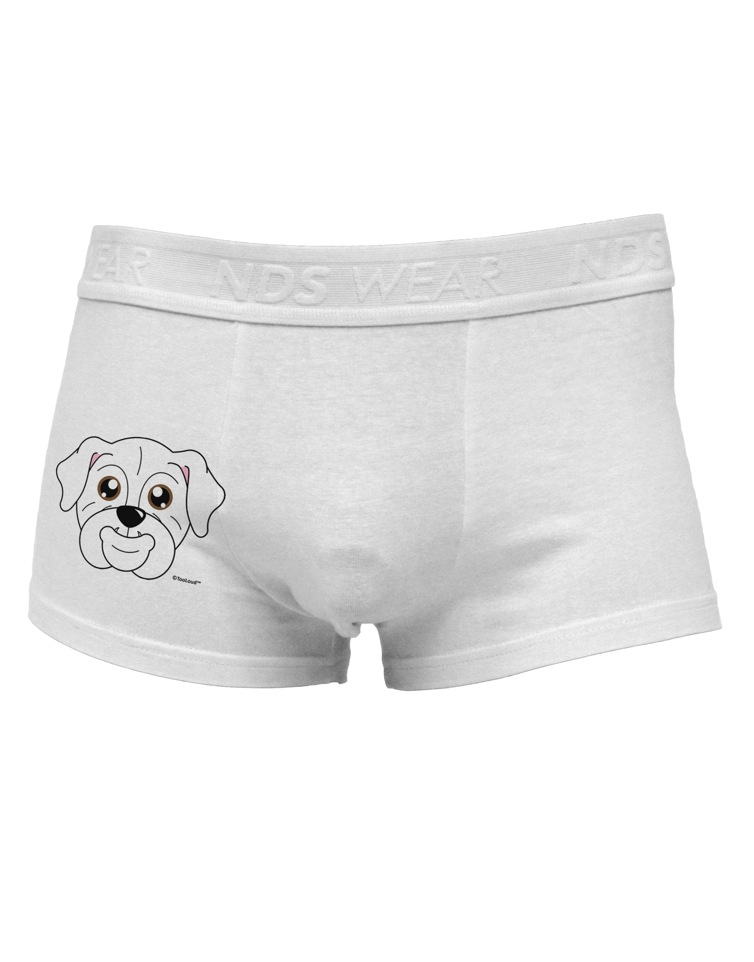 Cute Bulldog - White Side Printed Mens Trunk Underwear by TooLoud-Mens Trunk Underwear-TooLoud-White-Small-Davson Sales
