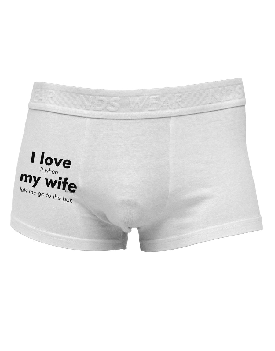 I Love My Wife - Bar Side Printed Mens Trunk Underwear-Mens Trunk Underwear-NDS Wear-White-Small-Davson Sales