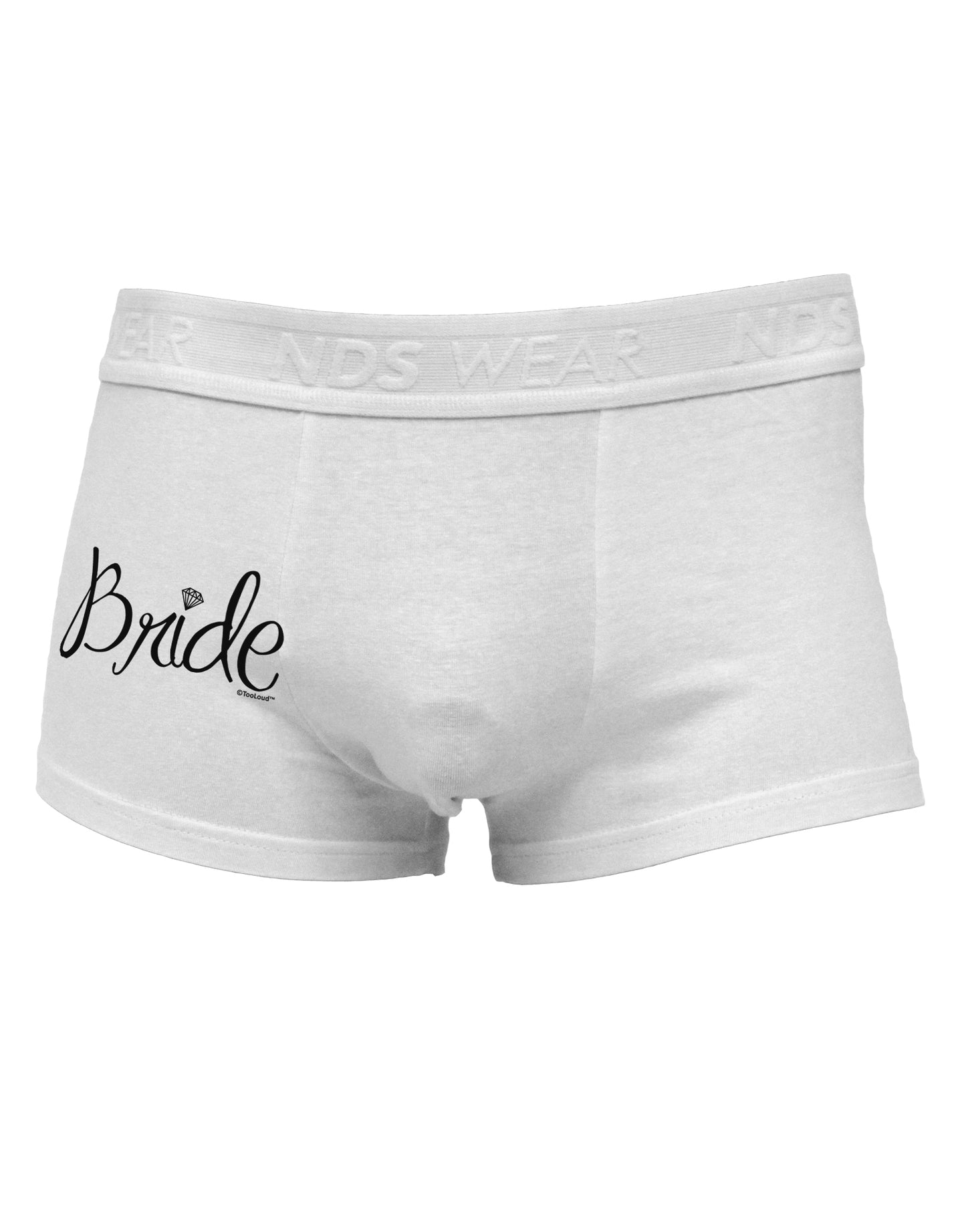 Bride Design - Diamond Side Printed Mens Trunk Underwear-Mens Trunk Underwear-NDS Wear-White-Small-Davson Sales