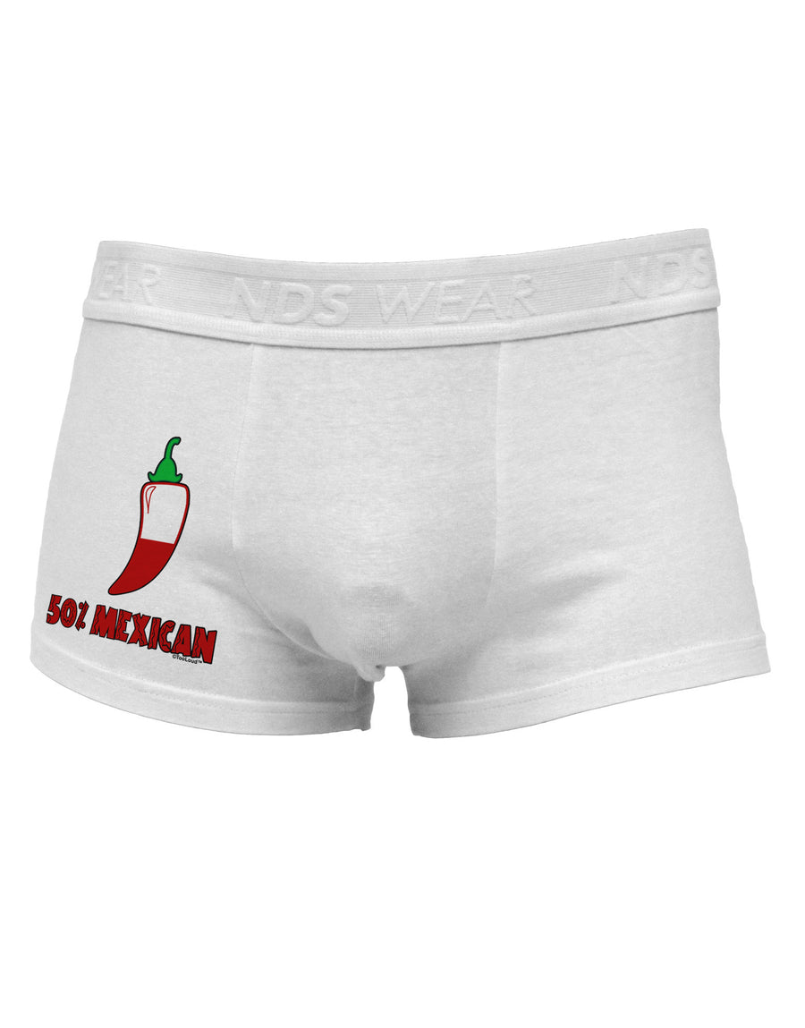 Fifty Percent Mexican Side Printed Mens Trunk Underwear-Mens Trunk Underwear-NDS Wear-White-Small-Davson Sales