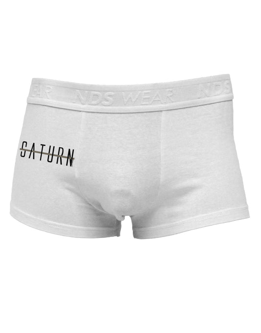 Planet Saturn Text Only Side Printed Mens Trunk Underwear-Mens Trunk Underwear-NDS Wear-White-Small-Davson Sales