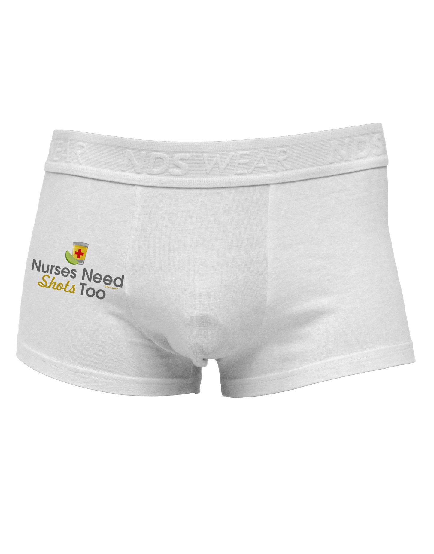 Nurses Need Shots Too Side Printed Mens Trunk Underwear-Mens Trunk Underwear-NDS Wear-White-Small-Davson Sales