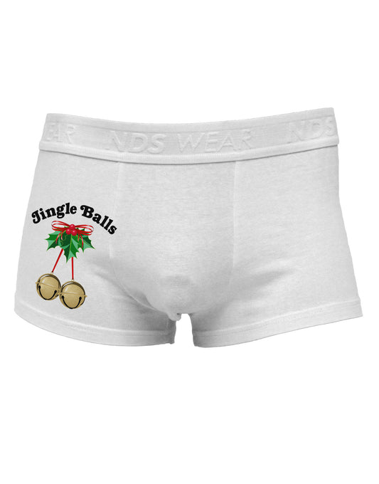 Jingle Balls with Text Side Printed Mens Trunk Underwear-Mens Trunk Underwear-NDS Wear-White-Small-Davson Sales