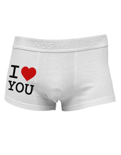 I Heart You Side Printed Mens Trunk Underwear-Mens Trunk Underwear-NDS Wear-White-Small-Davson Sales