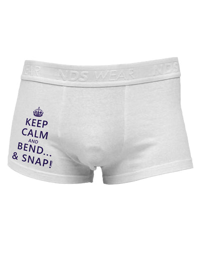 Keep Calm and Bend and Snap Side Printed Mens Trunk Underwear-Mens Trunk Underwear-TooLoud-White-Small-Davson Sales