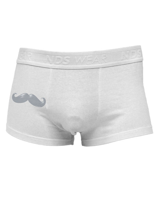 Big Silver White Mustache Side Printed Mens Trunk Underwear-Mens Trunk Underwear-NDS Wear-White-Small-Davson Sales