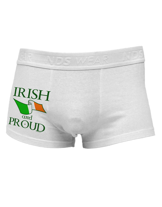 Irish and Proud Side Printed Mens Trunk Underwear-Mens Trunk Underwear-NDS Wear-White-Small-Davson Sales