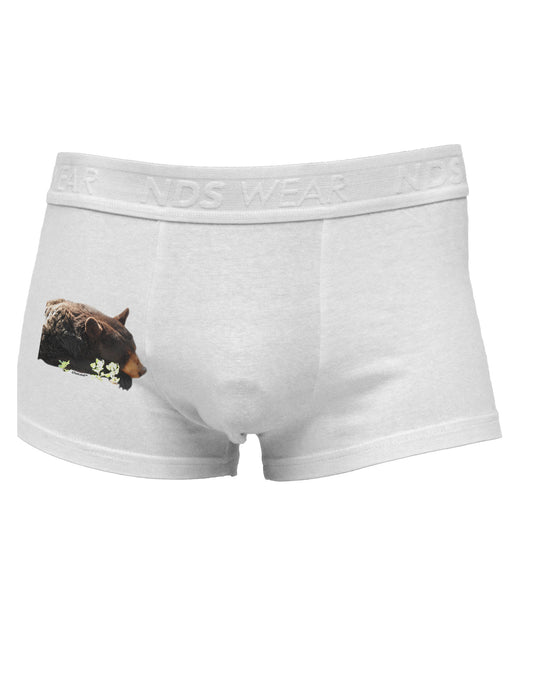 Laying Black Bear Cutout Side Printed Mens Trunk Underwear-Mens Trunk Underwear-NDS Wear-White-Small-Davson Sales