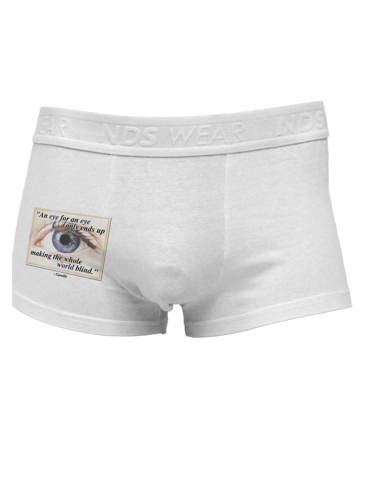 Eye For An Eye Gandhi Side Printed Mens Trunk Underwear by TooLoud-Mens Trunk Underwear-NDS Wear-White-Small-Davson Sales