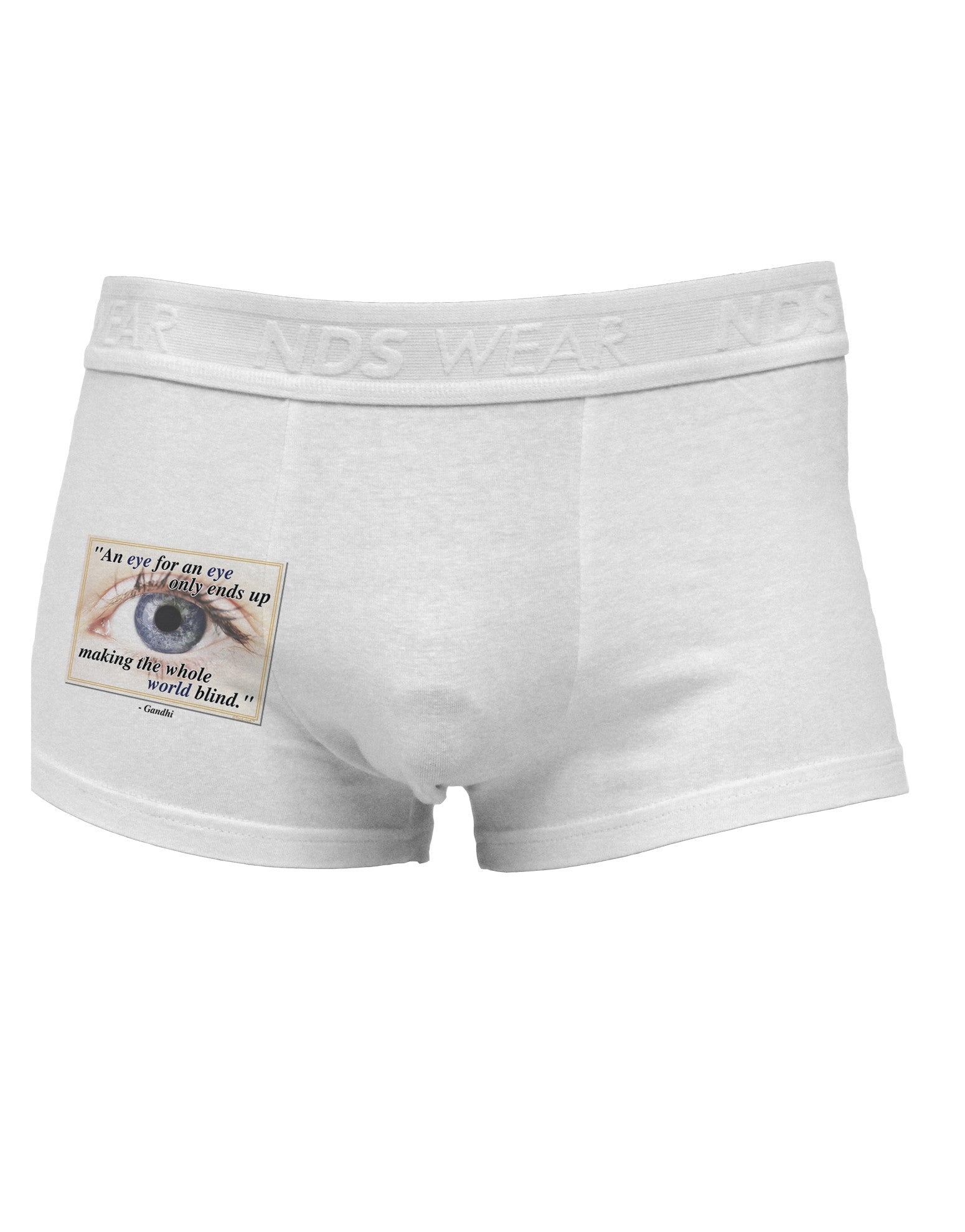 Eye For An Eye Gandhi Side Printed Mens Trunk Underwear by TooLoud-Mens Trunk Underwear-NDS Wear-White-Small-Davson Sales