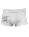 Happy Mardi Gras Beads Side Printed Mens Trunk Underwear-Mens Trunk Underwear-NDS Wear-White-Small-Davson Sales