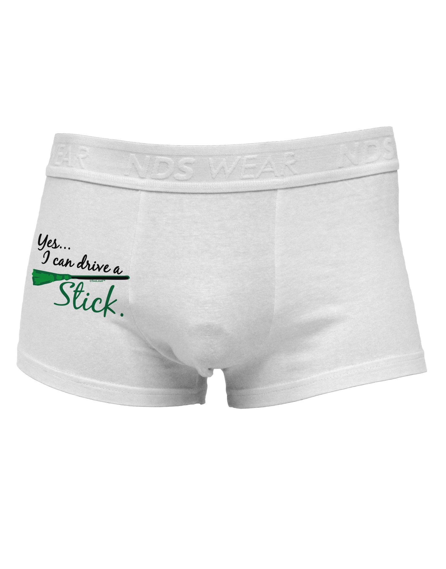 Drive Stick Green Side Printed Mens Trunk Underwear-Mens Trunk Underwear-NDS Wear-White-Small-Davson Sales