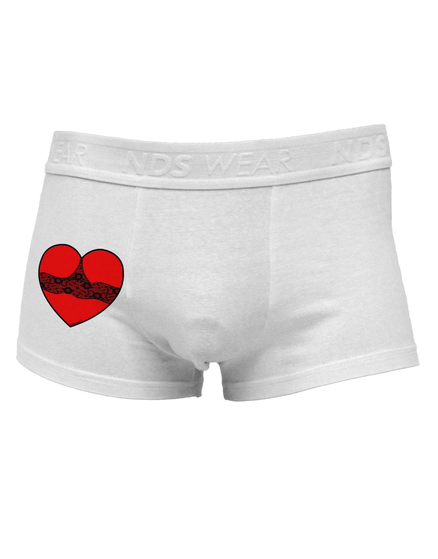 Black Lace Panty Heart Side Printed Mens Trunk Underwear-Mens Trunk Underwear-NDS Wear-White-Small-Davson Sales