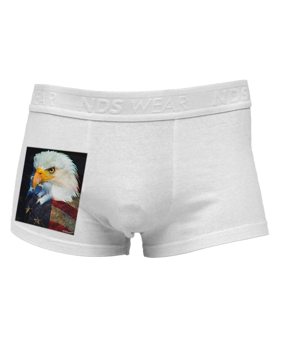 Patriotic Bald Eagle - American Flag Side Printed Mens Trunk Underwear by TooLoud-Mens Trunk Underwear-NDS Wear-White-Small-Davson Sales