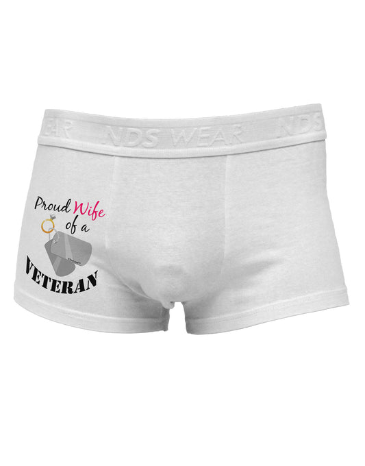 Wife of Veteran Side Printed Mens Trunk Underwear-Mens Trunk Underwear-NDS Wear-White-Small-Davson Sales