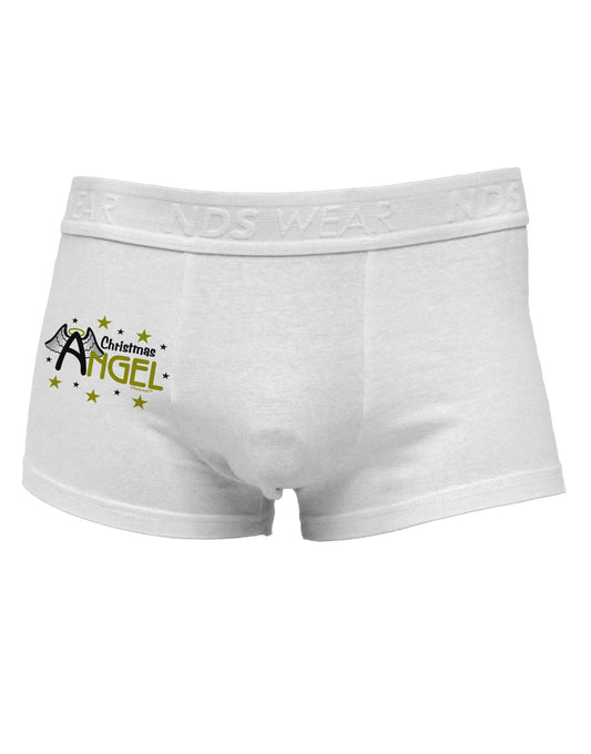 Christmas Angel Text Side Printed Mens Trunk Underwear-Mens Trunk Underwear-NDS Wear-White-Small-Davson Sales