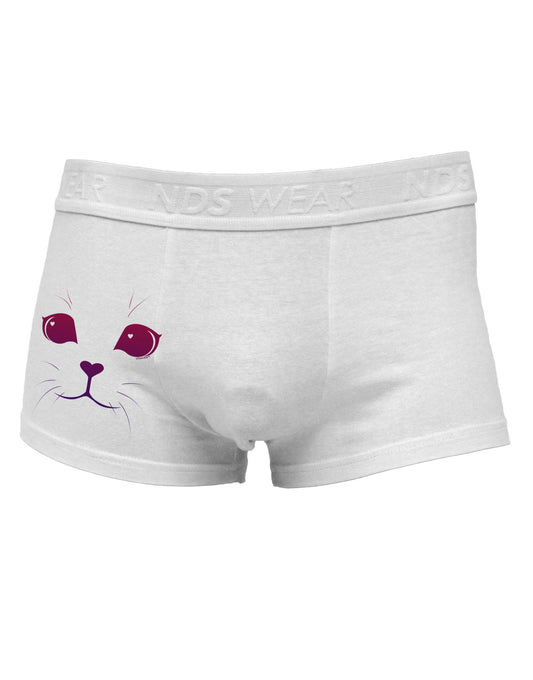 Heart Kitten Side Printed Mens Trunk Underwear by NDS Wear-Mens Trunk Underwear-NDS Wear-White-Small-Davson Sales
