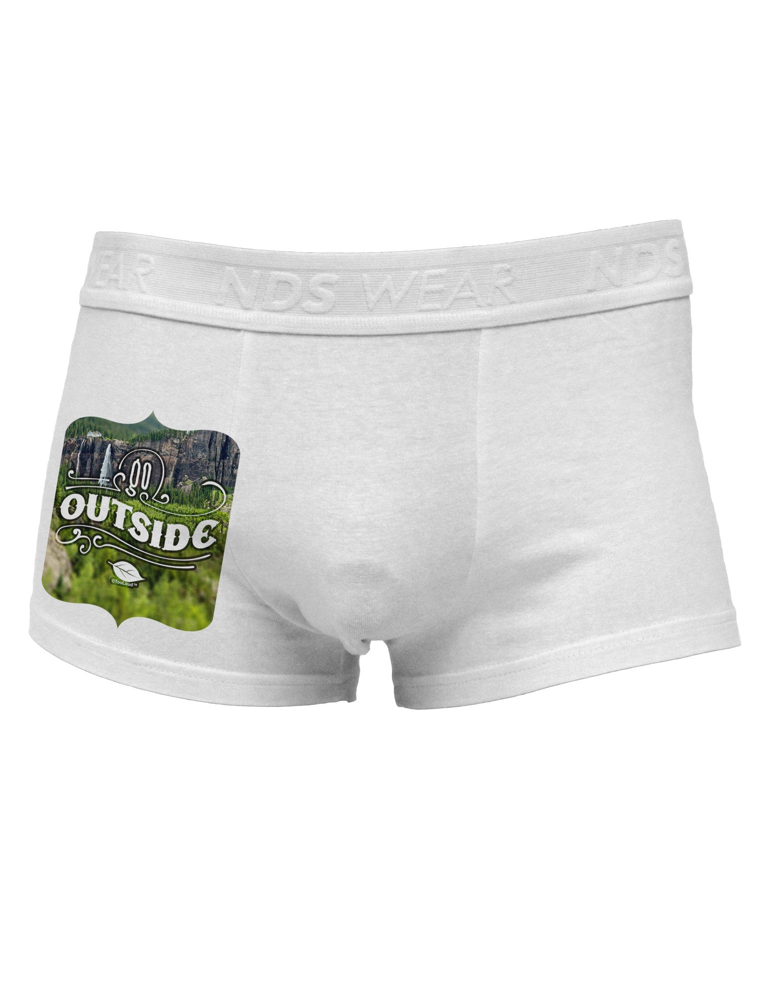 Go Outside - Beautiful Cliffs Side Printed Mens Trunk Underwear by NDS Wear-Mens Trunk Underwear-NDS Wear-White-Small-Davson Sales