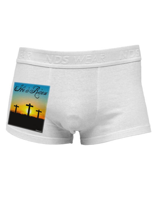 Three Crosses Sunrise - He Is Risen Side Printed Mens Trunk Underwear by TooLoud-Mens Trunk Underwear-NDS Wear-White-Small-Davson Sales