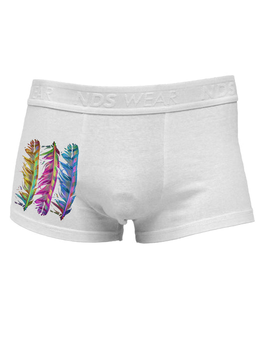 Magic Feathers Side Printed Mens Trunk Underwear-Mens Trunk Underwear-NDS Wear-White-Small-Davson Sales