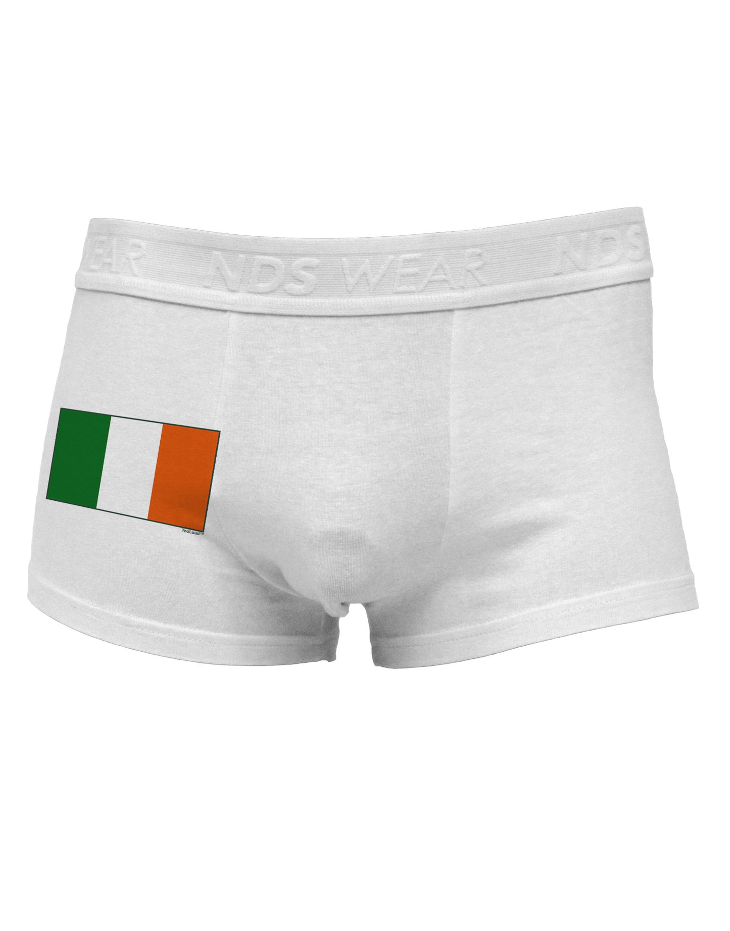 Irish Flag - Flag of Ireland Side Printed Mens Trunk Underwear-Mens Trunk Underwear-NDS Wear-White-Small-Davson Sales
