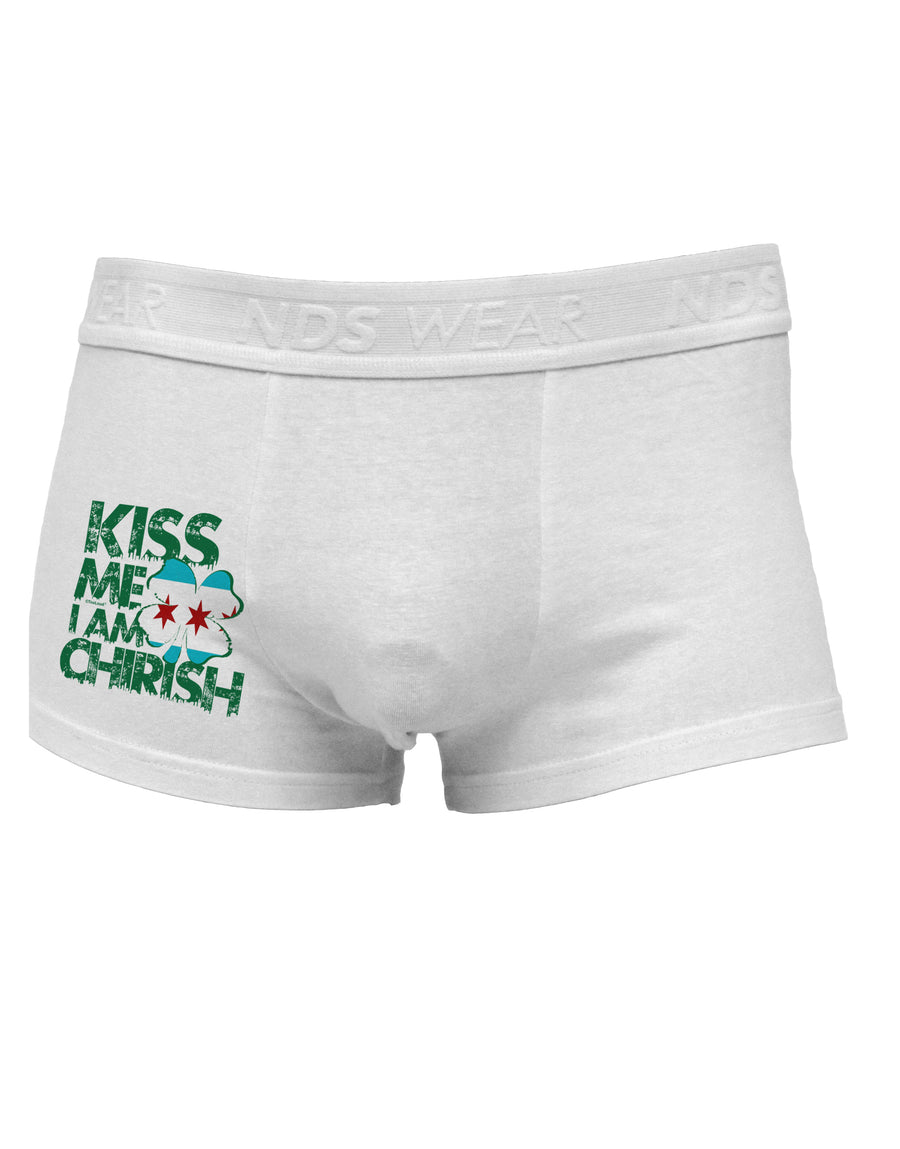 Kiss Me I'm Chirish Side Printed Mens Trunk Underwear by TooLoud-Mens Trunk Underwear-NDS Wear-White-Small-Davson Sales