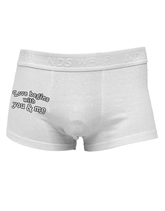 Love Begins With You and Me Side Printed Mens Trunk Underwear by TooLoud-Mens Trunk Underwear-NDS Wear-White-Small-Davson Sales