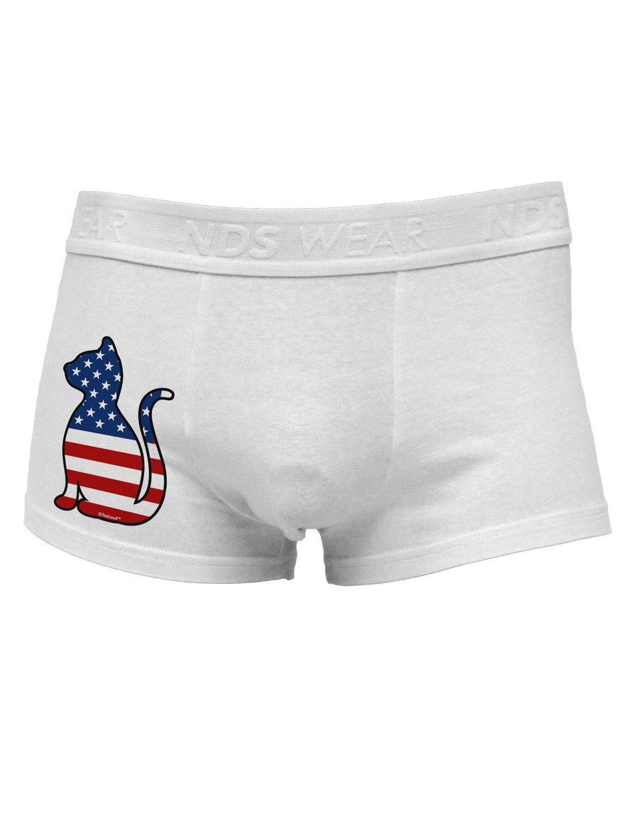 Patriotic Cat Design Side Printed Mens Trunk Underwear by TooLoud-Mens Trunk Underwear-NDS Wear-White-Small-Davson Sales