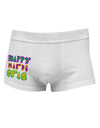 Happy Mardi Gras Text 2 Side Printed Mens Trunk Underwear-Mens Trunk Underwear-NDS Wear-White-Small-Davson Sales