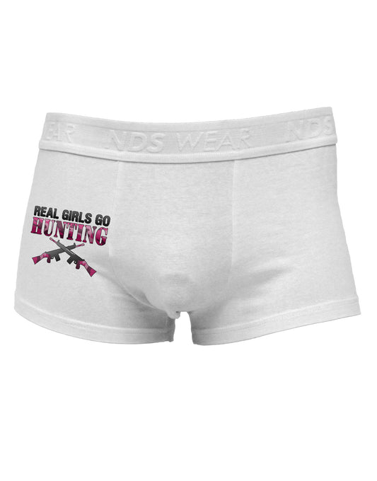 Real Girls Go Hunting Side Printed Mens Trunk Underwear-Mens Trunk Underwear-NDS Wear-White-Small-Davson Sales