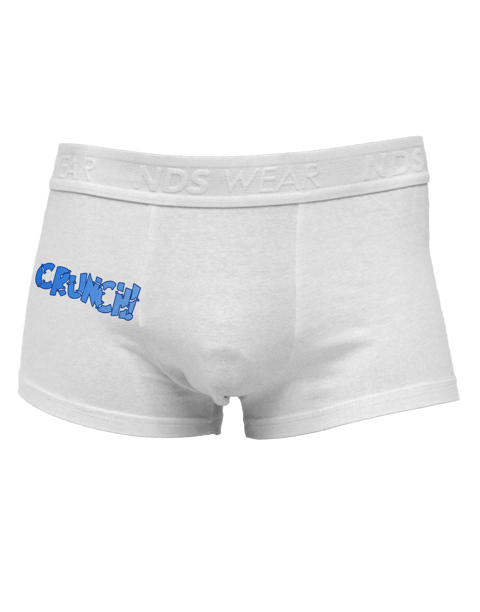 Onomatopoeia CRUNCH Side Printed Mens Trunk Underwear-Mens Trunk Underwear-NDS Wear-White-Small-Davson Sales