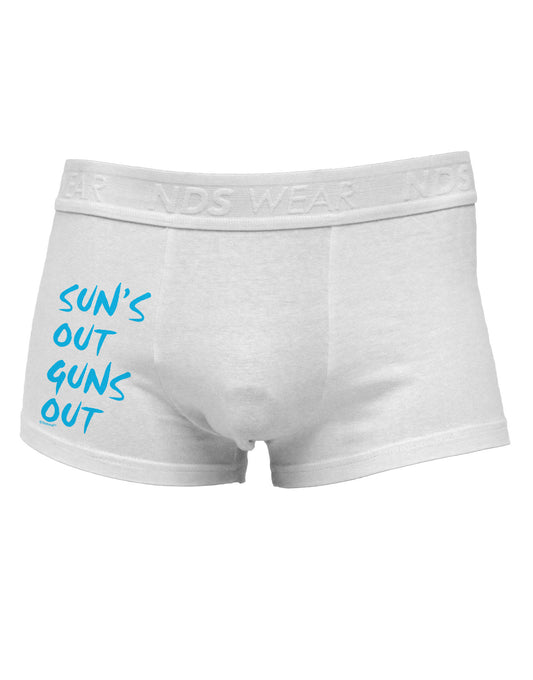 Suns Out Guns Out - Blue Side Printed Mens Trunk Underwear-Mens Trunk Underwear-NDS Wear-White-Small-Davson Sales