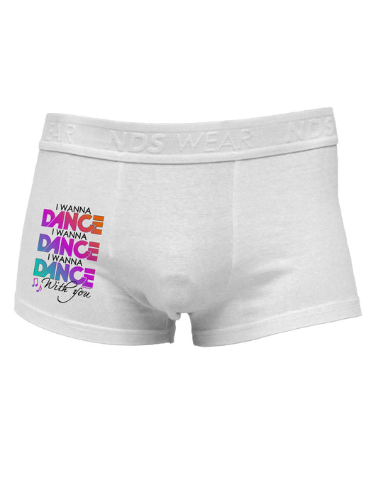 I Wanna Dance With You Side Printed Mens Trunk Underwear-Mens Trunk Underwear-NDS Wear-White-Small-Davson Sales
